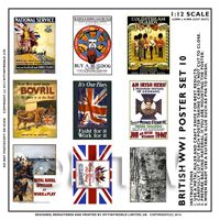 Dolls House Miniature World War One Set of 9 Posters - Set 10