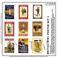 Dolls House Miniature World War One Set of 9 Posters - Set 2