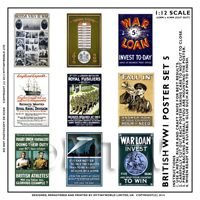 Dolls House Miniature World War One Set of 9 Posters - Set 5