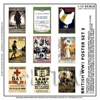 Dolls House Miniature World War One Set of 9 Posters - Set 8