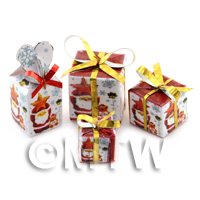 Dolls House Miniature set of 4 Christmas Parcels Style 4