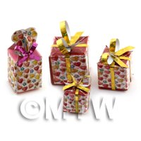 Dolls house Miniature set of 4 Christmas Parcels Style 6