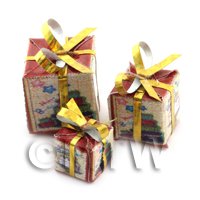 Dolls house Miniature set of 3 Christmas Parcels Style 8