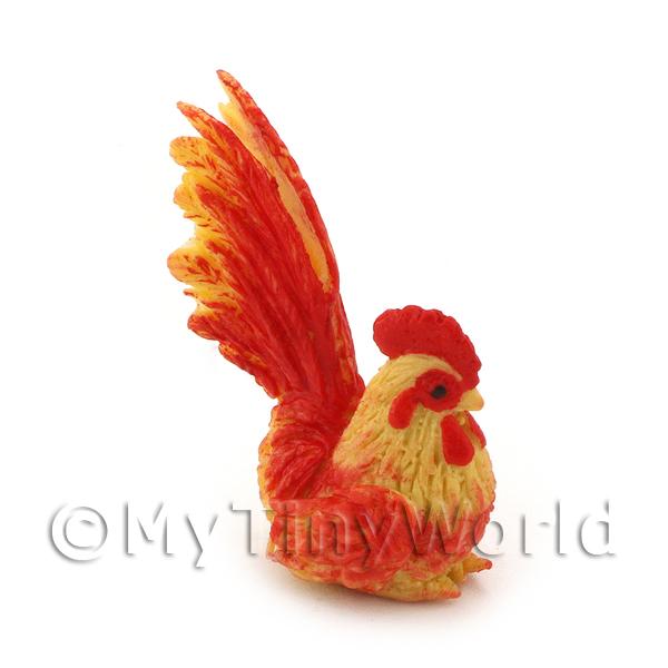 1/12 Scale Dolls House Miniatures  | Dolls House Miniature Red And Yellow Cockerel 