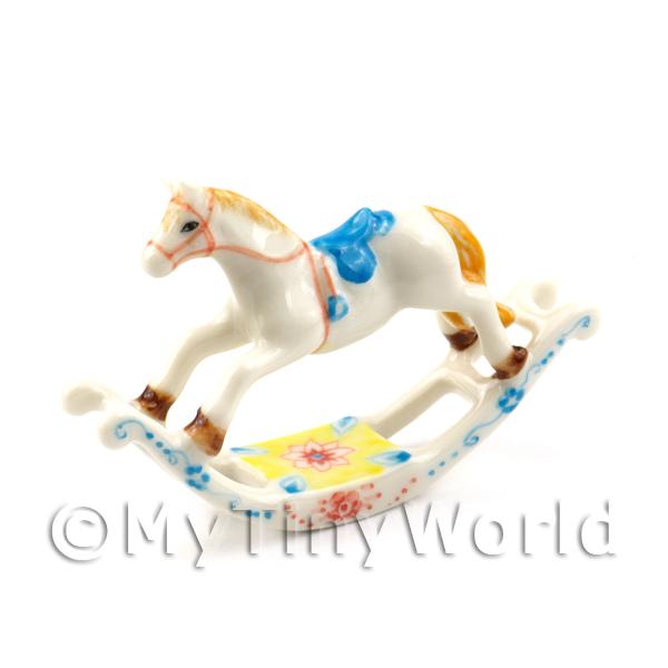 1/12 Scale Dolls House Miniatures  | Dolls House Miniature Handmade Childs Rocking Horse/Pony