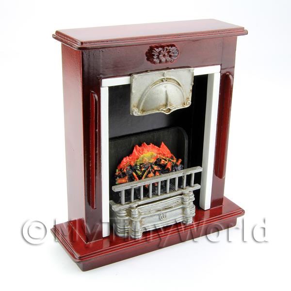1/12 Scale Dolls House Miniatures | Dolls house Miniature Large Mahogany Fireplace
