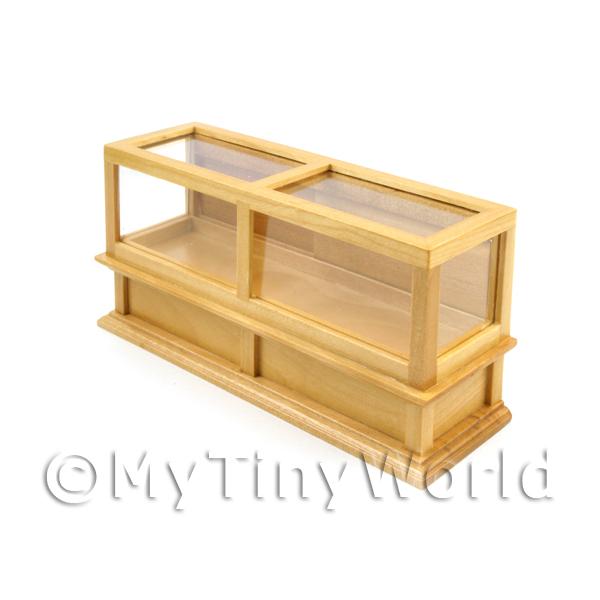1/12 Scale Dolls House Miniatures  | Dolls House Miniature Pine Shop Counter with clear sliding doors