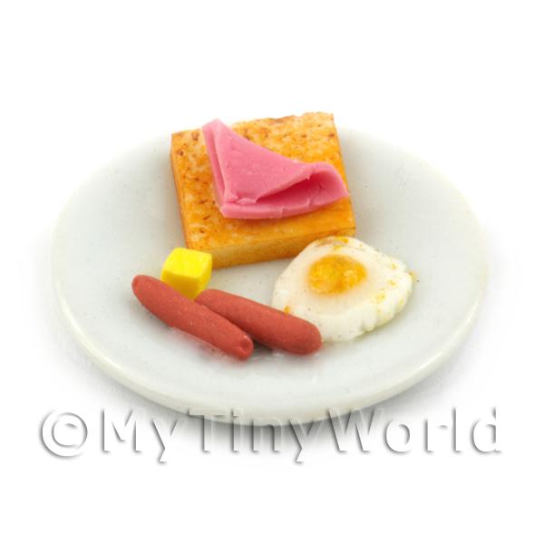 1/12 Scale Dolls House Miniatures  | Dolls House Miniature American Breakfast Egg Sunny Side Up