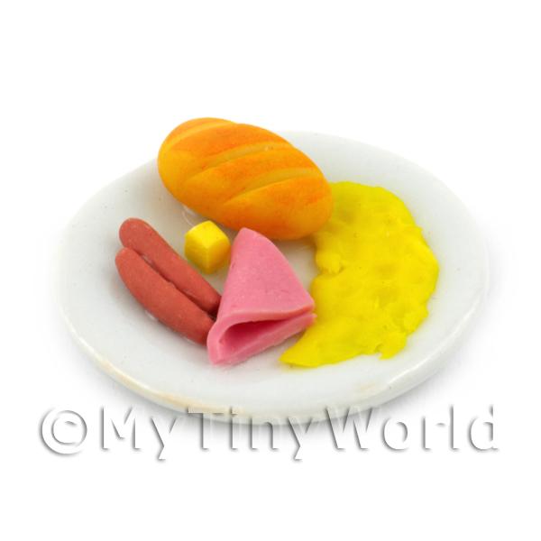 1/12 Scale Dolls House Miniatures  | Dolls House Miniature American Breakfast With Omlette