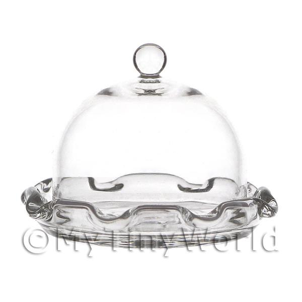 1/12 Scale Dolls House Miniatures  | Dolls House Miniature Glass Cake Stand With Rounded Top 
