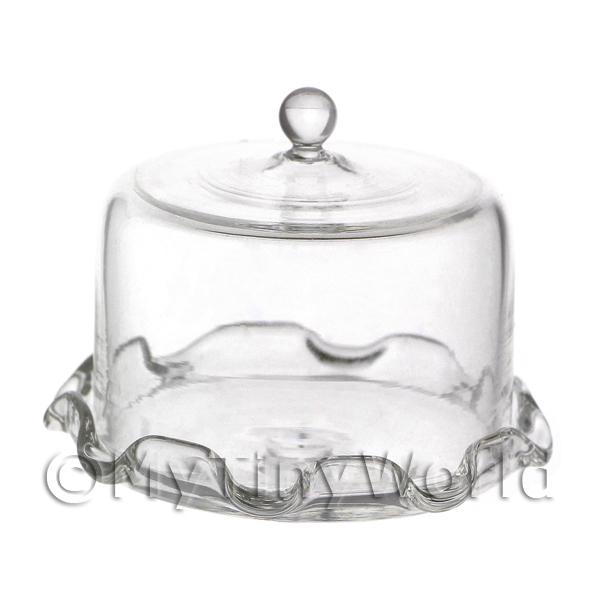 1/12 Scale Dolls House Miniatures  | Dolls House Miniature Glass Cake Stand With Fluted Bottom