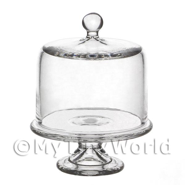 1/12 Scale Dolls House Miniatures  | Dolls House Miniature Glass Cake Stand with Rounded Top 