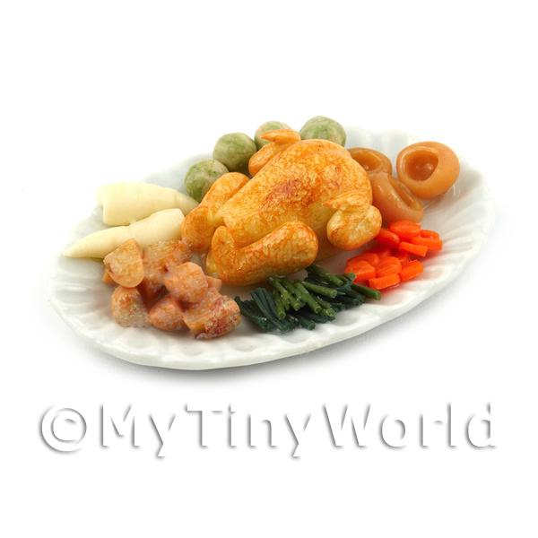 Dolls House Dolls House Food Dolls House Miniature Chicken Roast Dinner on a Serving Plate Product Code 1435 Price From 0.00
