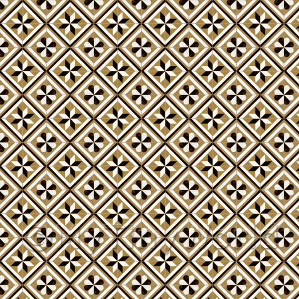 1:48th Pale Chestnut Geometric Design Tile Sheet With Matching Grout 