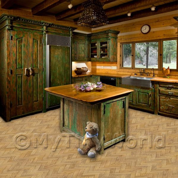 MyTinyWorld Dolls House Miniature Parquet Flooring 9 Inch Honey Color Oak Strip Effect