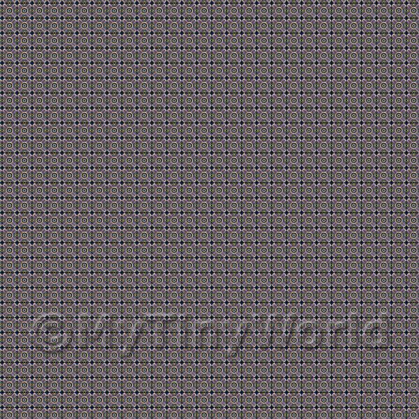 1/12 Scale Dolls House Miniatures  | 1:48th Mauve And Yellow Star Design Tile Sheet With Black Grout