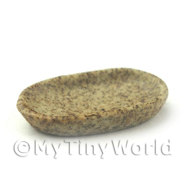 1/12 Scale Dolls House Miniatures  | 21mm Dolls House Miniature Stoneware Oval Plate 