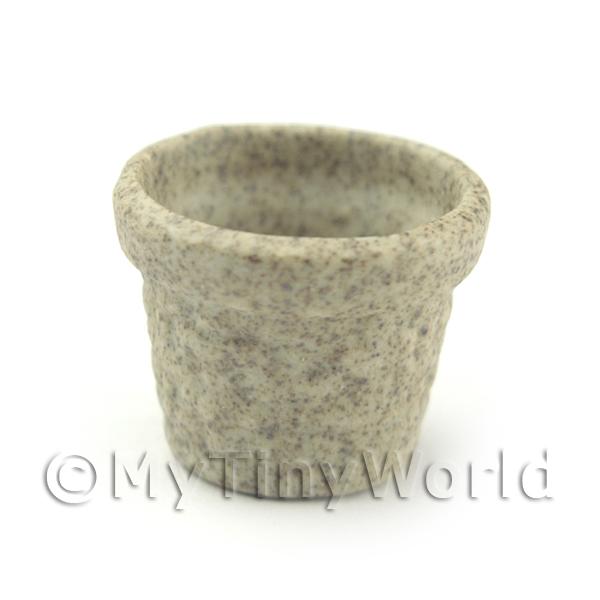 1/12 Scale Dolls House Miniatures  | 17mm Dolls House Miniature Stoneware Ribbed Flower Pot