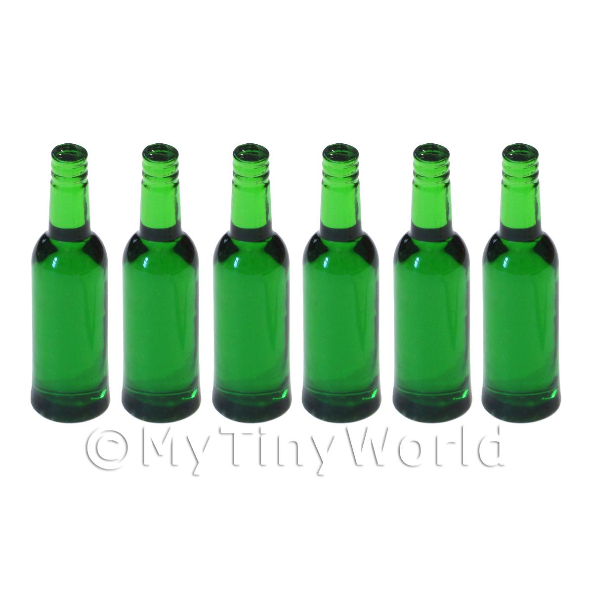 1/12 Scale Dolls House Miniatures  | Set of 6 Bottle Green Dolls House Miniature Resin Wine Bottles
