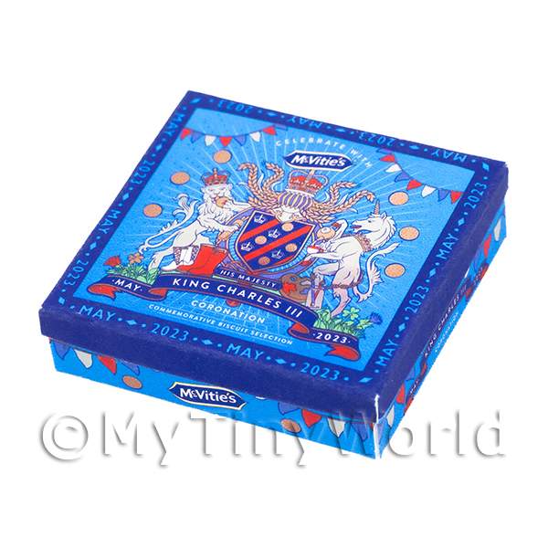 1/12 Scale Dolls House Miniatures | Dolls House Miniature 2023 Coronation Biscuit Tin