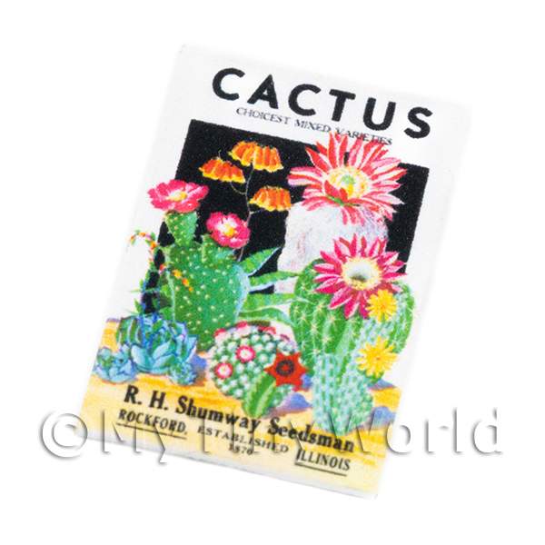 1/12 Scale Dolls House Miniatures | Dolls House Miniature Cactus RH Shumway Seed Packet
