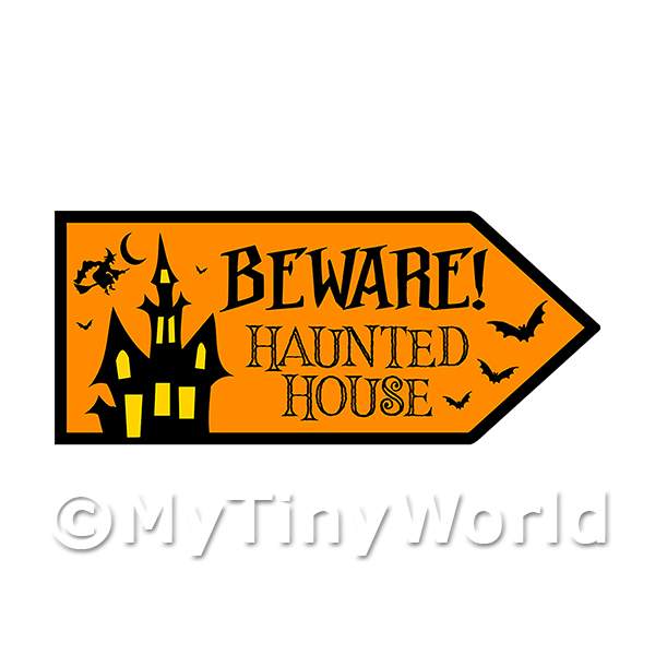 1/12 Scale Dolls House Miniatures | Dolls House Miniature Haunted House Halloween Sign