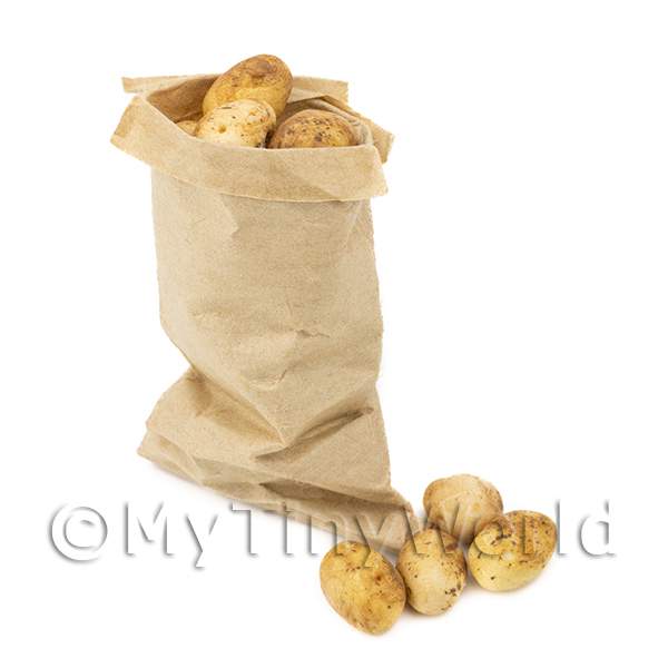 1/12 Scale Dolls House Miniatures | Dolls House Miniature Handmade Dirty Potato in Bag