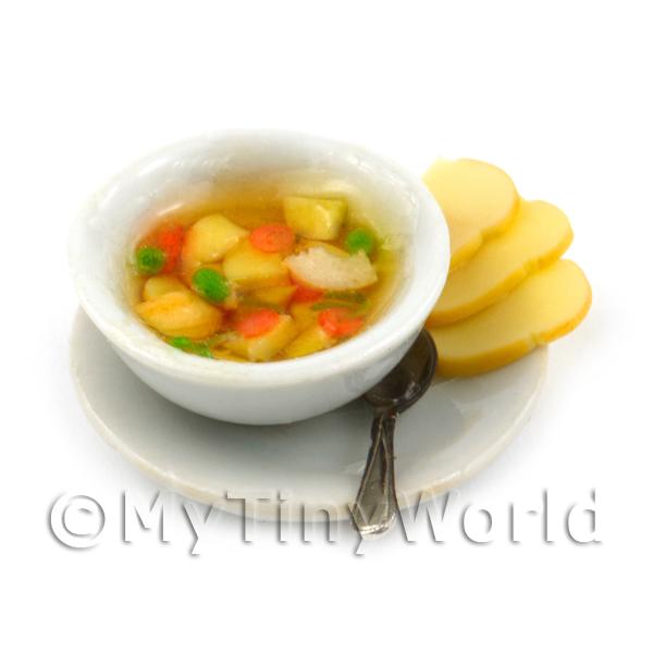 1/12 Scale Dolls House Miniatures  | Dolls House Miniature Bowl Of Clear Vegetable Soup