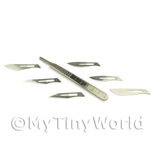 1/12 Scale Dolls House Miniatures  | Swann Morton No. 4 Scalpel Handle And 30 Mixed Blades