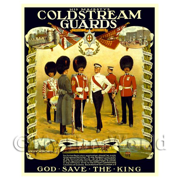 1/12 Scale Dolls House Miniatures  | The Coldstream Guards - Miniature WWI Poster