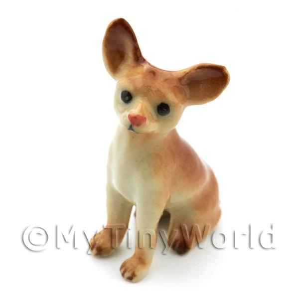 Dolls House Animals and Birds - Dolls House Miniature Ceramic Chihuahua Dog  | Product Code 801 | Price From 