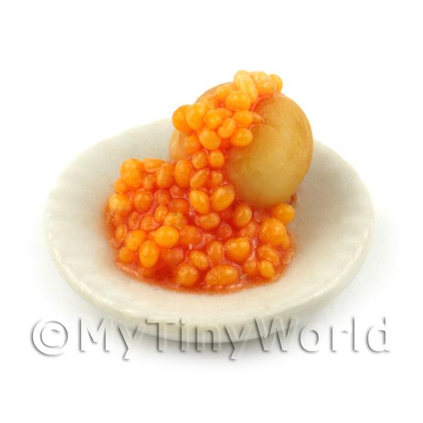 1/12 Scale Dolls House Miniatures  | Dolls House Miniature Jacket Potato With Baked Beans