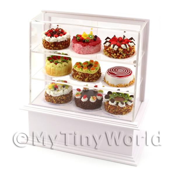 1/12 Scale Dolls House Miniatures  | Dolls House Miniature Cake Stand with 9 cakes