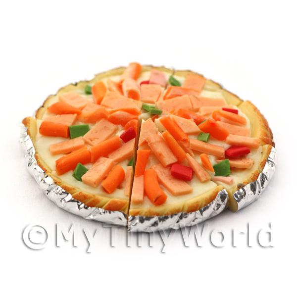 1/12 Scale Dolls House Miniatures  | Dolls House Miniature Sliced Ham And Mixed Peper Topped Pizza