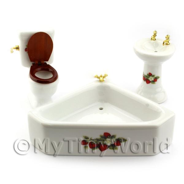 Dolls House Bathroom [EOL]Dolls House Miniature Corner Bath Bathroom