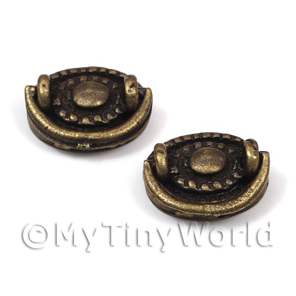 Dolls House Miniature Components 2x Dhm Patterned Oval Antique