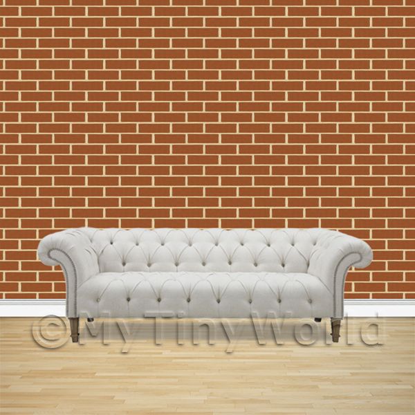 Dolls House Cladding And Brick Papers Dolls House Miniature New Brown/Red Brick Pattern