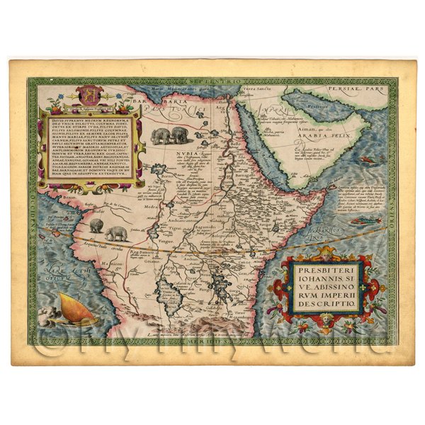 1/12 Scale Dolls House Miniatures  | Dolls House Miniature Old Map Of Central Africa From The Late 1500s
