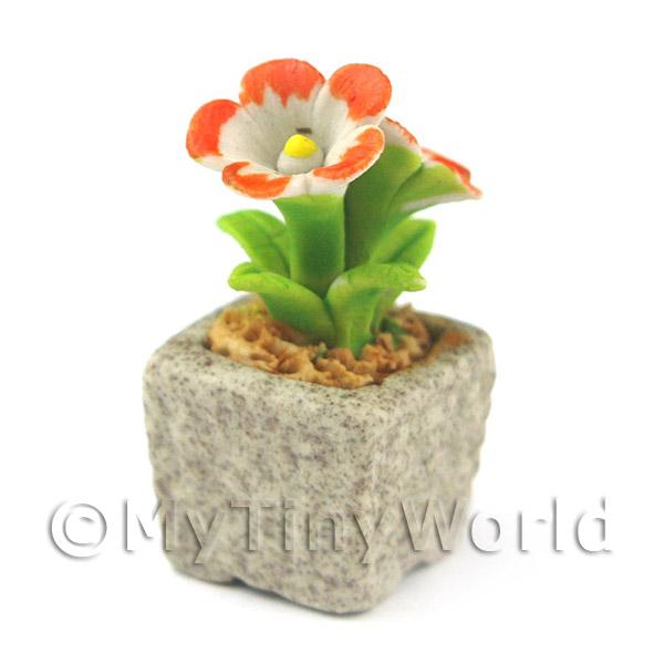 1/12 Scale Dolls House Miniatures  | Miniature Handmade Dual Coloured Ceramic Flower (CFD25)