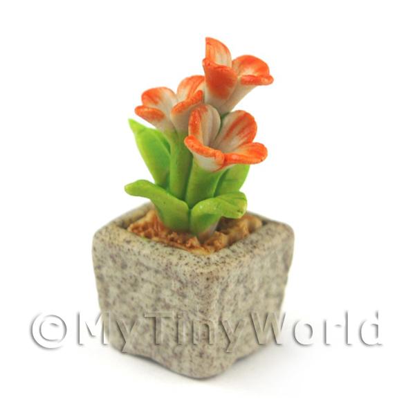 1/12 Scale Dolls House Miniatures  | Miniature Handmade Dual Coloured Ceramic Flower (CFD22)