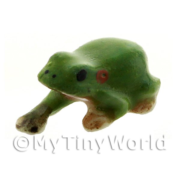 1/12 Scale Dolls House Miniatures  | Dolls House Miniature Ceramic Green Tree Frog