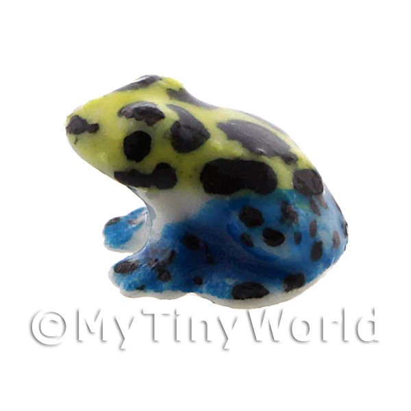 1/12 Scale Dolls House Miniatures  | Dolls House Miniature Ceramic Blue and Yellow Poison Dart Frog