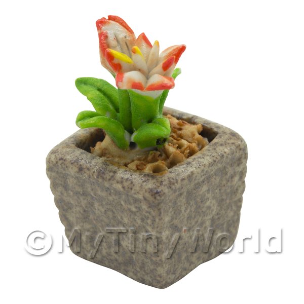 1/12 Scale Dolls House Miniatures  | Miniature Handmade Dual Coloured Ceramic Flower (CFD10)
