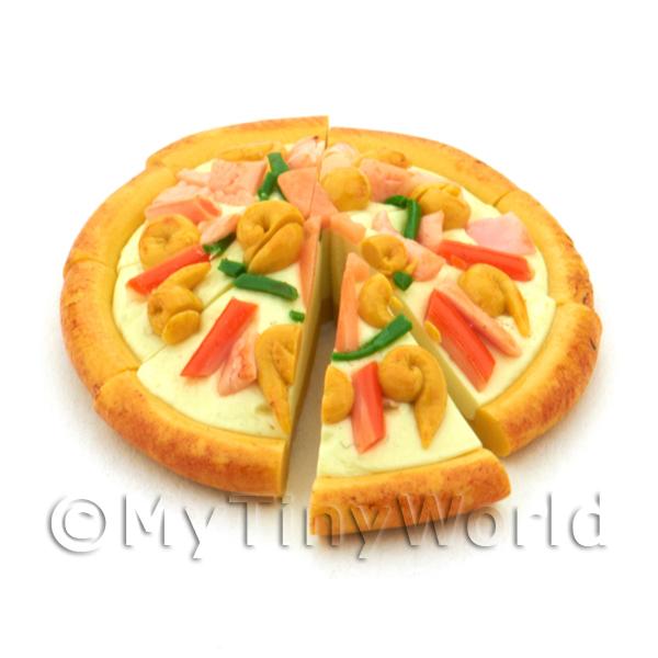 1/12 Scale Dolls House Miniatures  | Dolls House Miniature Sliced Ham, Prawn And Pepper Pizza