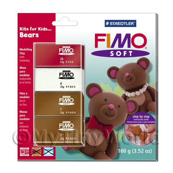 1/12 Scale Dolls House Miniatures  | FIMO Soft Polymer Clay Kits For Kids Bears
