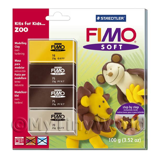 1/12 Scale Dolls House Miniatures  | FIMO Soft Polymer Clay Kits For Kids Zoo