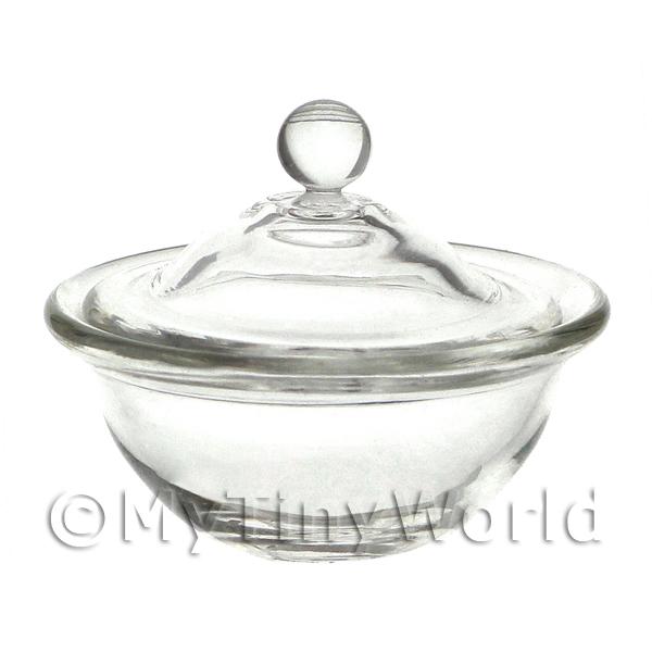 1/12 Scale Dolls House Miniatures  | Dolls House Miniature Handmade Glass Bowl With Removable Lid 