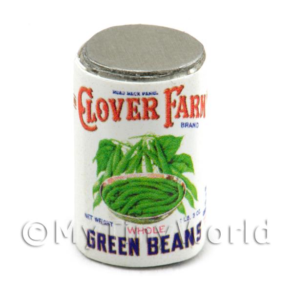 1920s Dolls House Miniature Clover Farm Green Beans Can