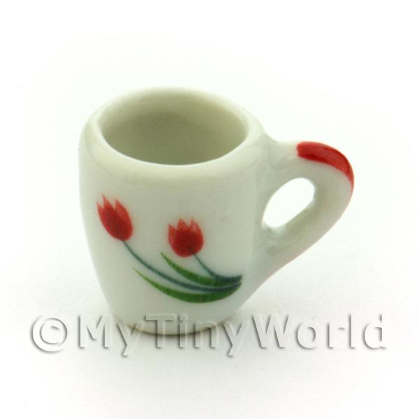 1/12 Scale Dolls House Miniatures  | Dolls House Miniature Tulip Design Ceramic Soup Mug