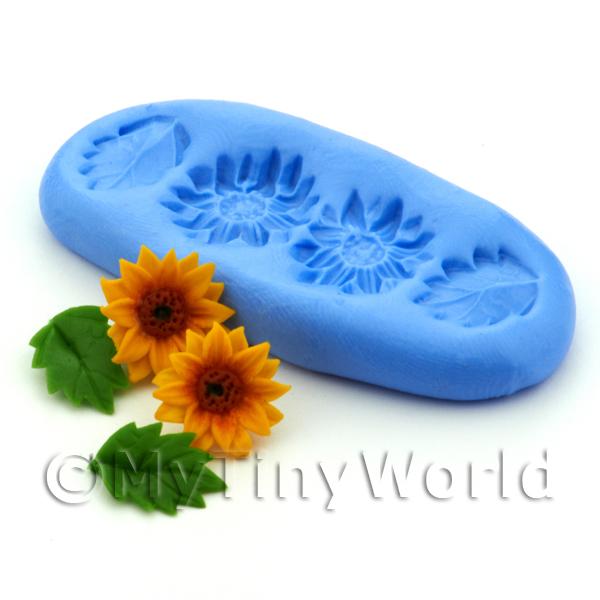 1/12 Scale Dolls House Miniatures  | Dolls House Miniature Sunflower and Leaves Silicone Mould